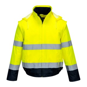CASACO IMP C/MANGAS AMOVíVEIS AMARELO AV/AZUL C464